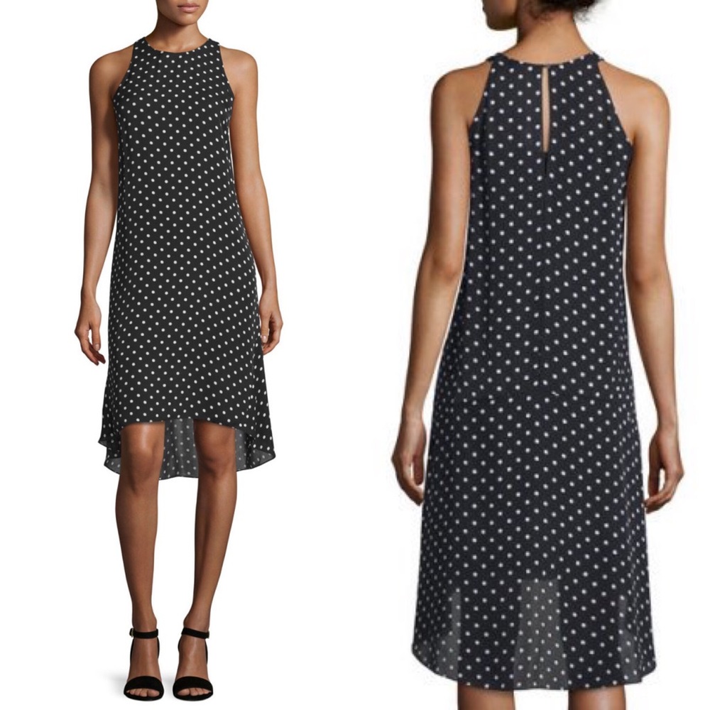 Theory Adlerdale Haze Dot High-Low Dress
